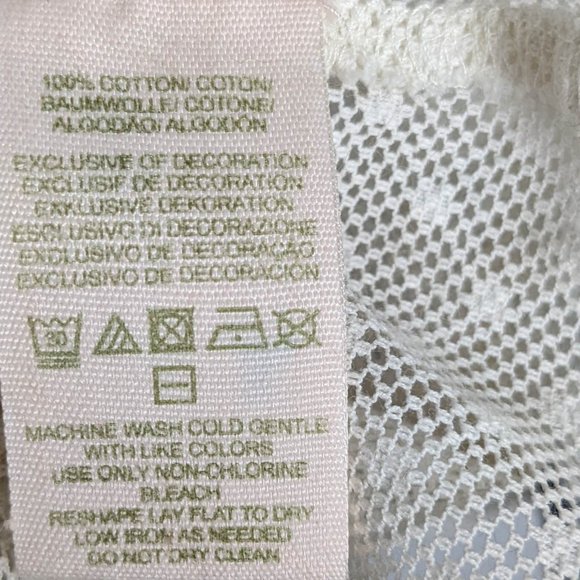 Free People Ivory Lace Long Sleeve Embroidered Blouse Size XS - Picture 9 of 10